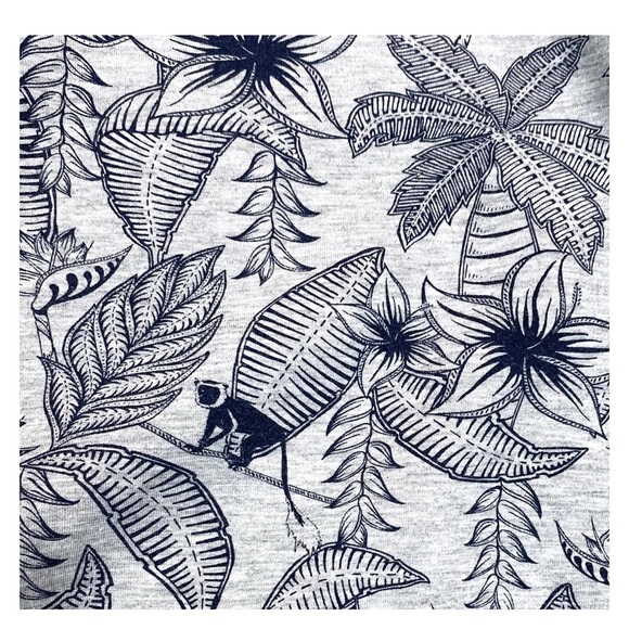 Ted Baker London Hawaiian Tropical Flower Monkey Pullover Sweatshirt Gray Sz XL - Picture 6 of 12